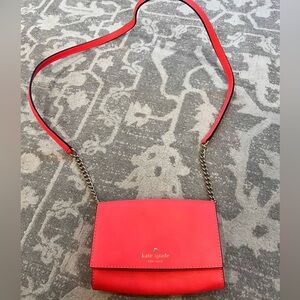 Kate Spade Leather Crossbody Bag with Flap Closure
